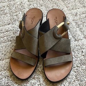 COPY - Rag and Bone green suede heel mules